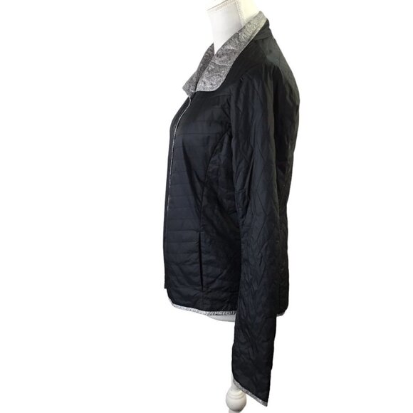 Mountain Hardwear Quilted Women's Jacket Snap Front Sz M Black Gray Lightweight - Picture 5 of 12